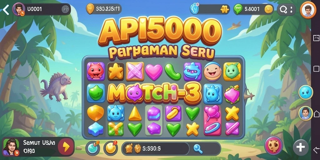 Gameplay seru API5000 dengan tantangan Match-3 yang menarik.