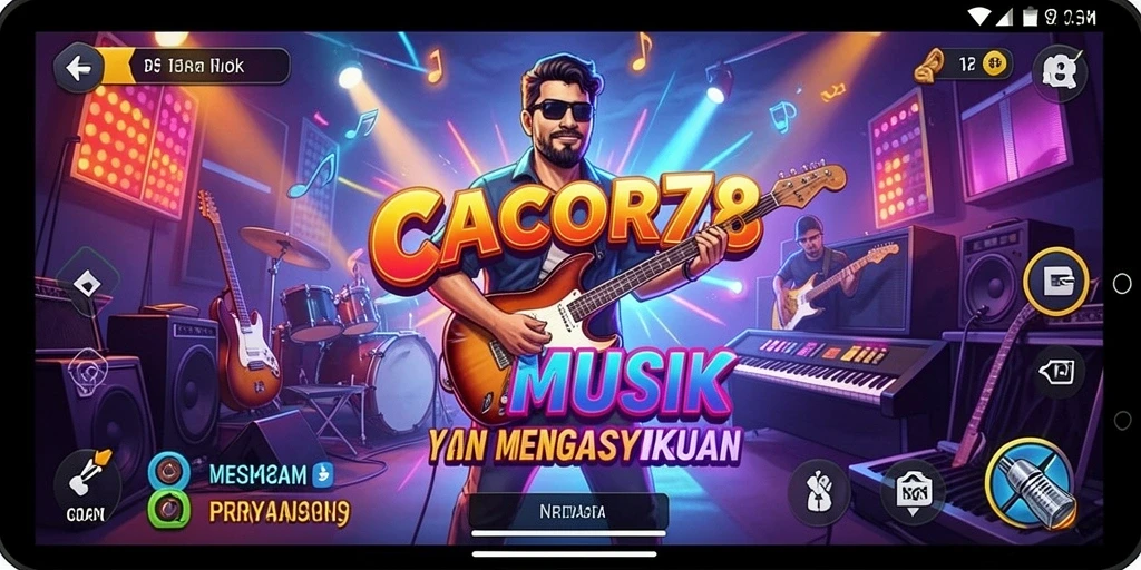 Tampilan gameplay <strong>CACOR78</strong> yang seru dan interaktif dengan berbagai alat musik.