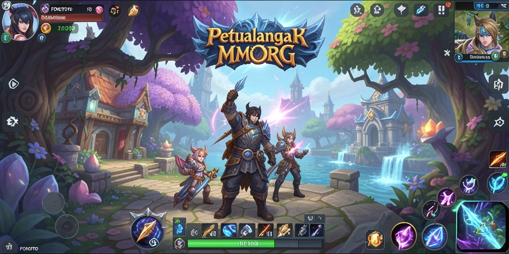 Gameplay seru dan penuh aksi di FOMOTOTO dalam dunia MMORPG.