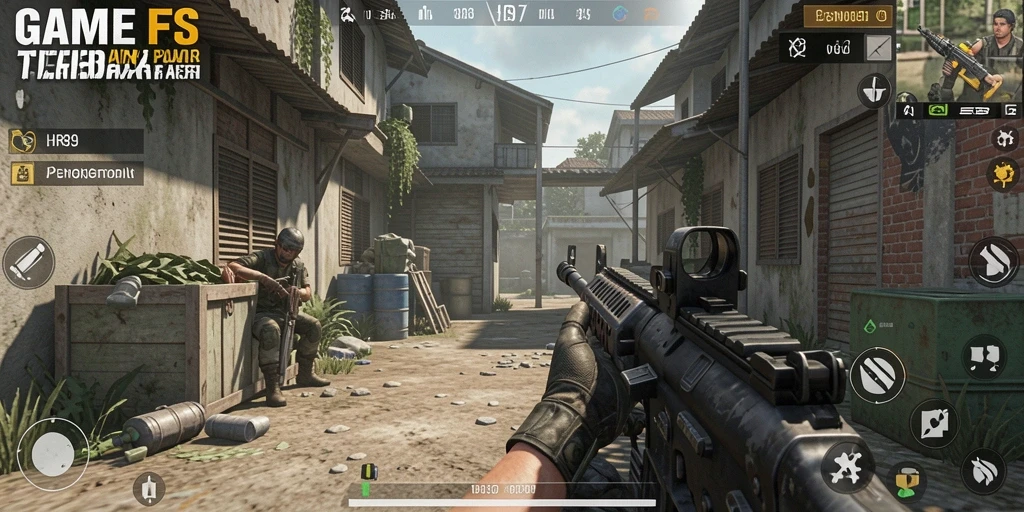 Tampilan gameplay menegangkan dari HR89 dengan aksi FPS yang seru.
