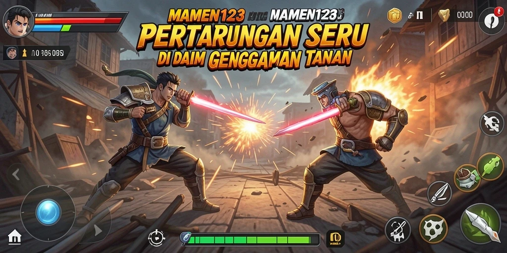 Tangkapan layar gameplay <strong>MAMEN123</strong> menampilkan pertarungan seru antara karakter.
