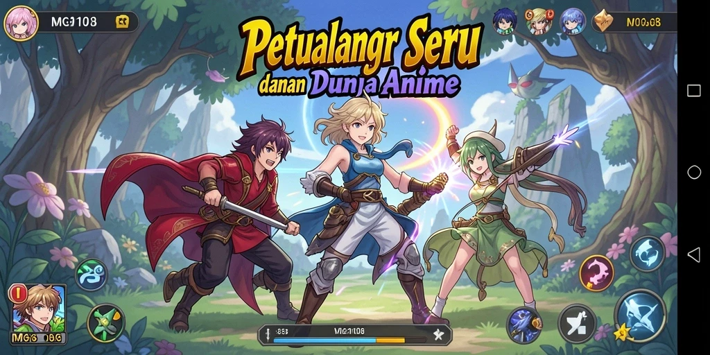 Gameplay MG108 yang menarik dan penuh aksi anime.