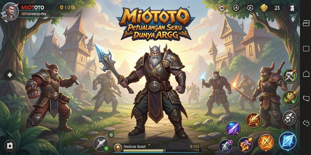 Tampilan seru gameplay ARPG MIOTOTO dengan petualangan yang mendebarkan.