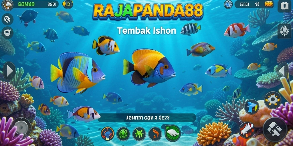 Tampilan gameplay RAJAPANDA88 dengan aksi menembak ikan yang seru.