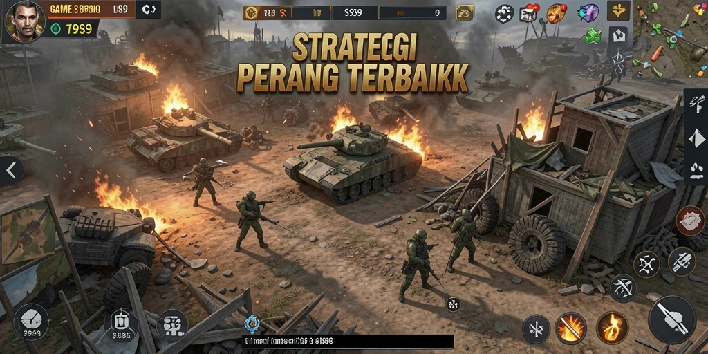 Tangkapan layar gameplay S9S9 menampilkan pertempuran seru dan strategi yang mendebarkan.