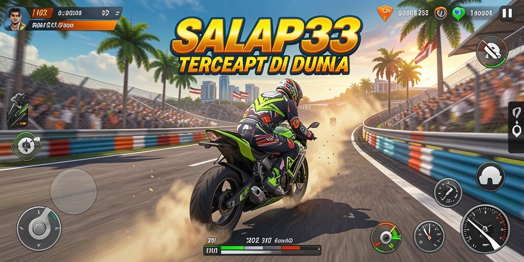 Tampilan aksi balapan seru di SAYAP33 dengan motor kustom.