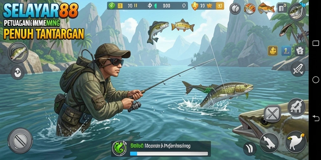 Gameplay seru dengan berbagai jenis ikan dan lokasi pemancingan.