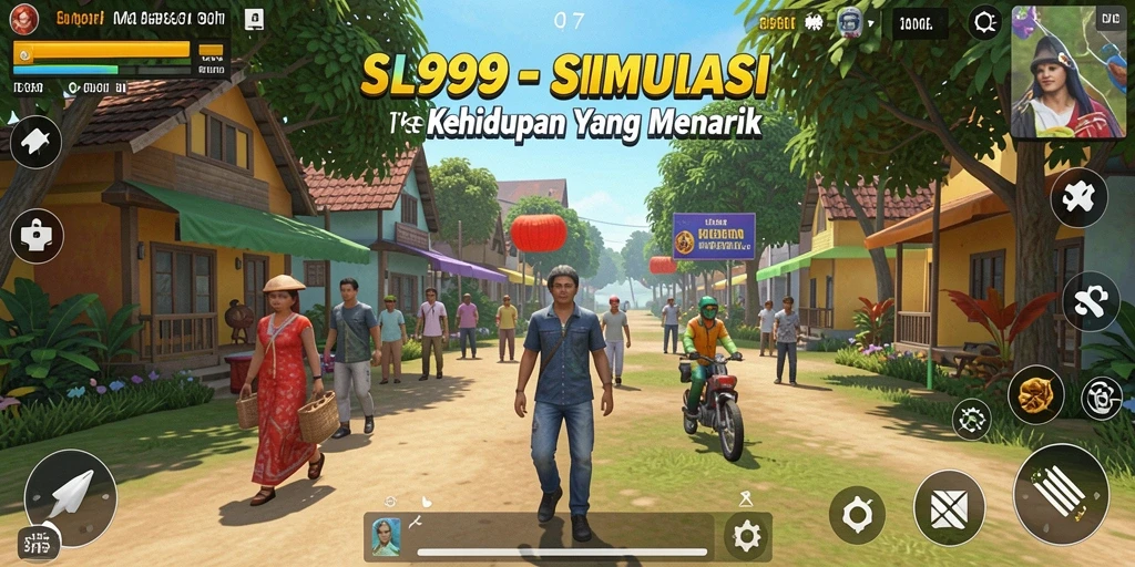 Screenshot gameplay SL999 menampilkan interaksi sosial yang dinamis dan mendalam.