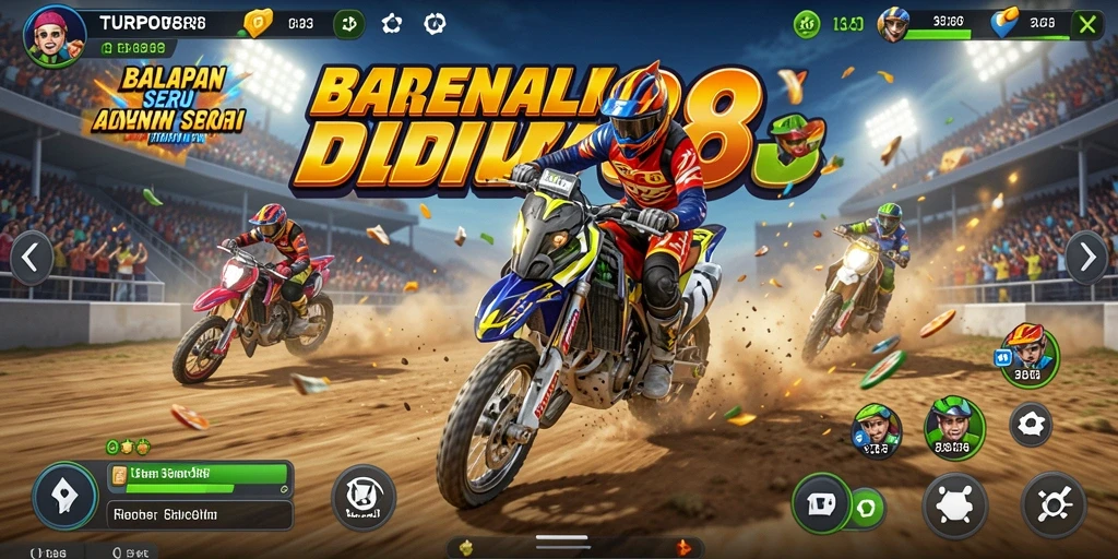 Gambar menunjukkan momen balapan mendebarkan dari TURBO88.